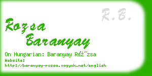 rozsa baranyay business card